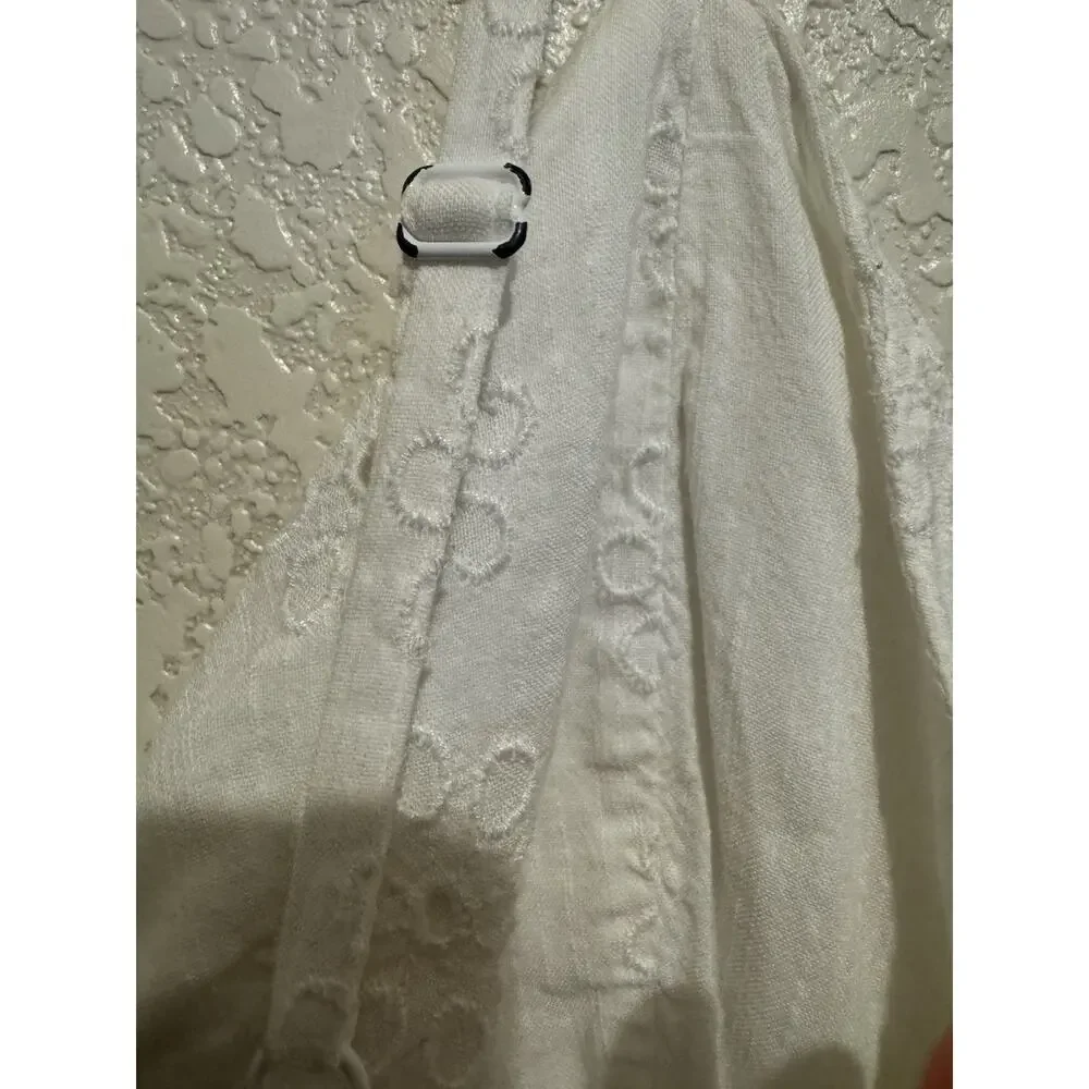 Old Navy Tie Front Eyelet Embroidered Cami Top Coquette Fairy Cottagecore Size L - Picture 7 of 9